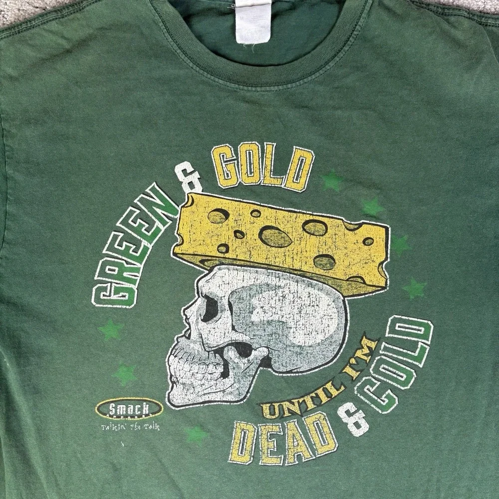 Rare Green Bay Packers x GRATEFUL DEAD Collab Skull Concert Shirt Medium